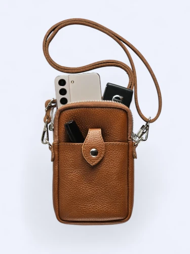 Mini podręczna torebka listonoszka brązowa