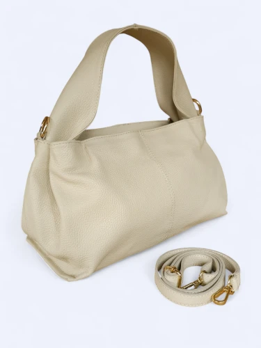 Klasyczna torba do ręki i na ramię jasny beż
