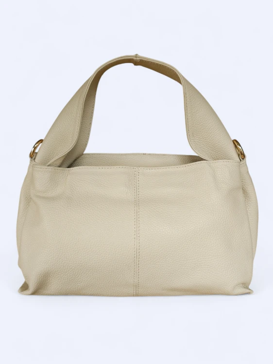 Klasyczna torba do ręki i na ramię jasny beż