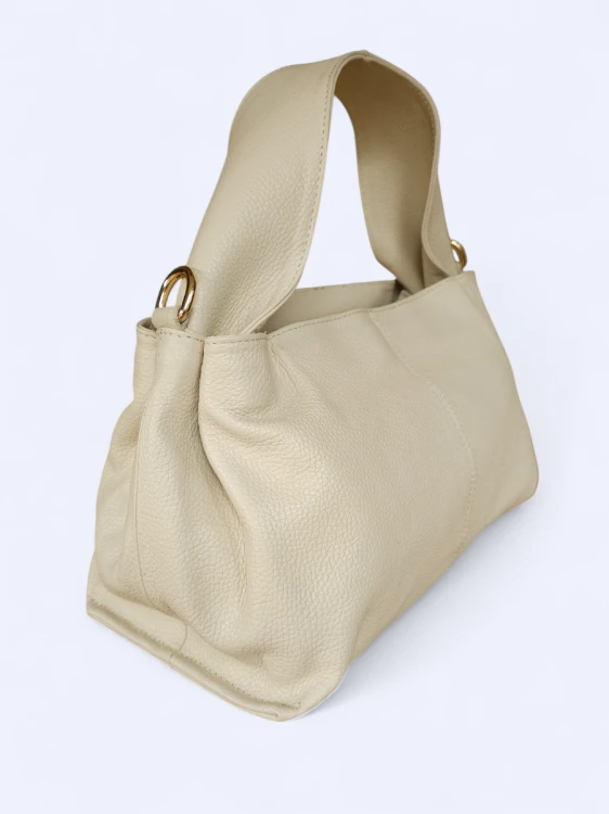 Klasyczna torba do ręki i na ramię jasny beż