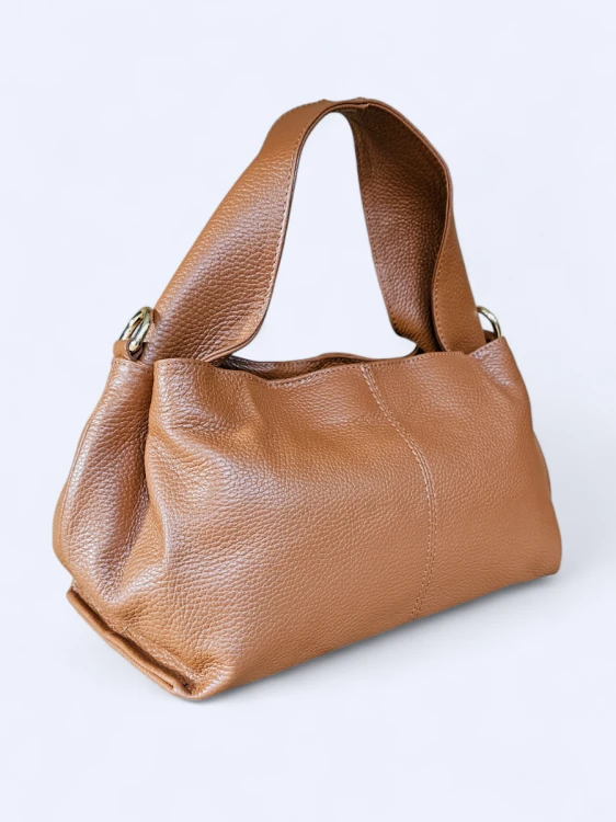 Klasyczna torba do ręki i na ramię brązowa