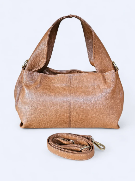Klasyczna torba do ręki i na ramię brązowa