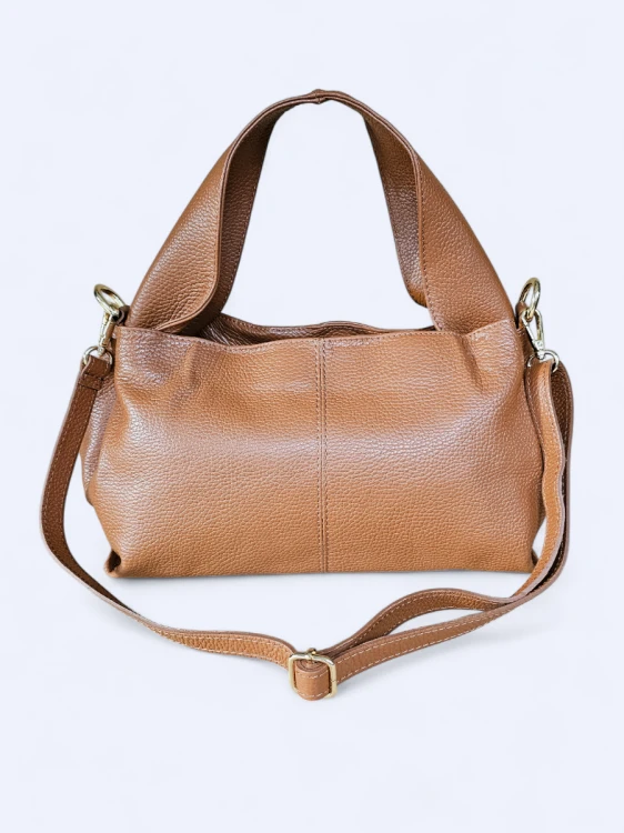 Klasyczna torba do ręki i na ramię brązowa