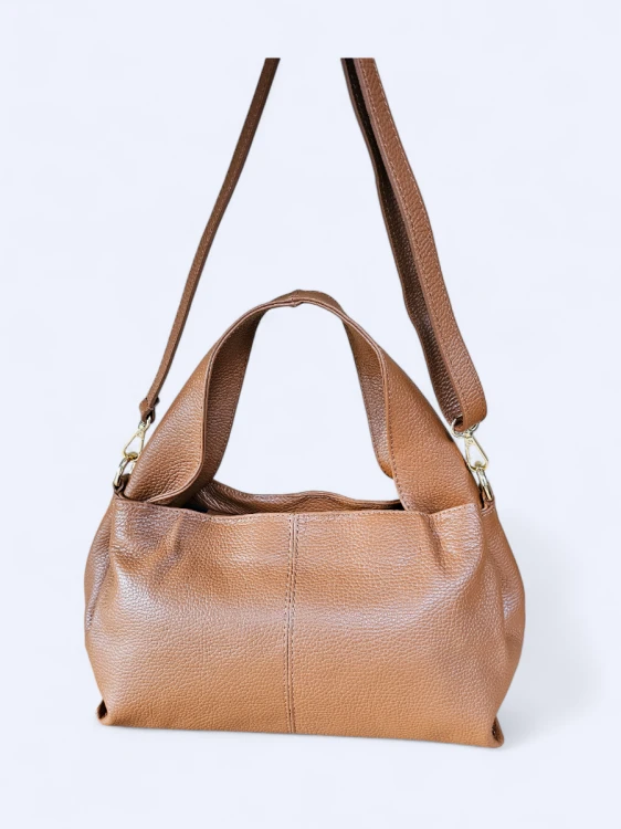 Klasyczna torba do ręki i na ramię brązowa