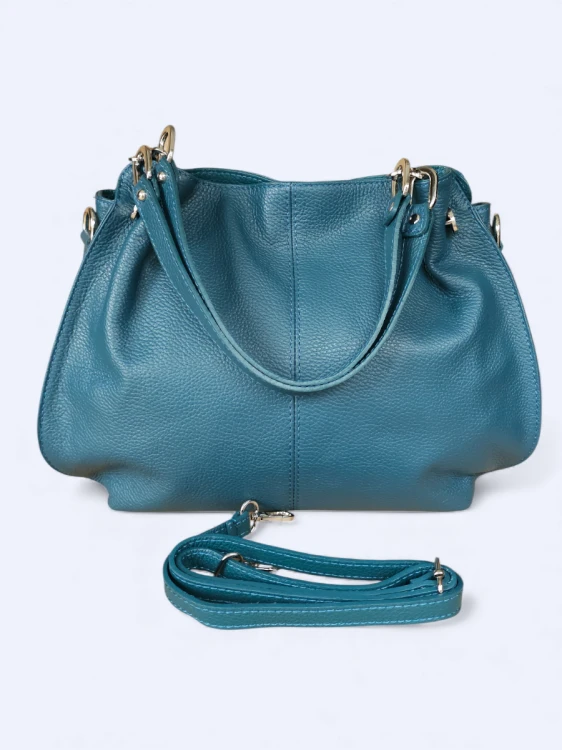 Klasyczna pojemna torebka Alessandra turkusowa