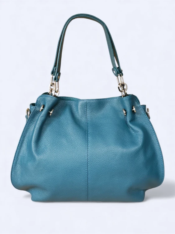 Klasyczna pojemna torebka Alessandra turkusowa