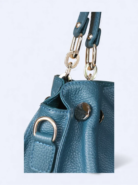 Klasyczna pojemna torebka Alessandra turkusowa