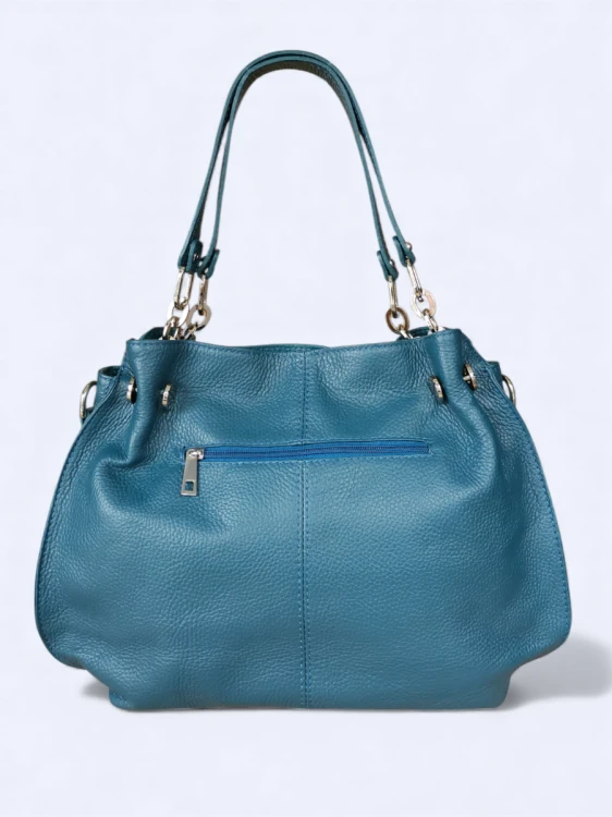 Klasyczna pojemna torebka Alessandra turkusowa