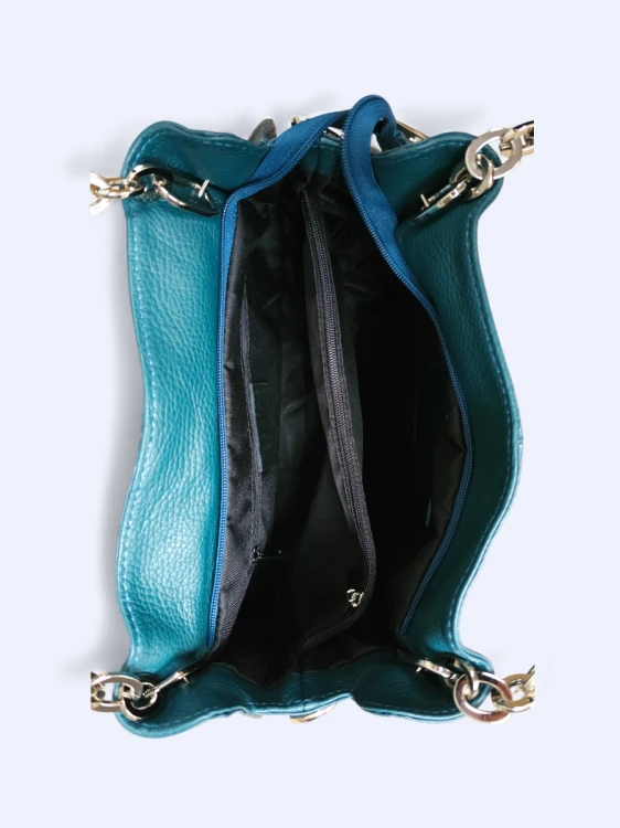 Klasyczna pojemna torebka Alessandra turkusowa