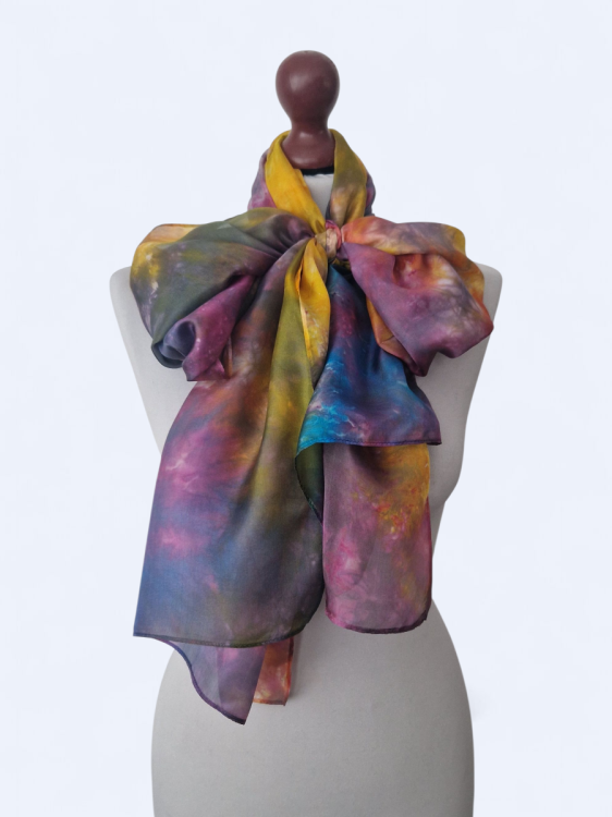 Szal jedwabny wielokolorowy