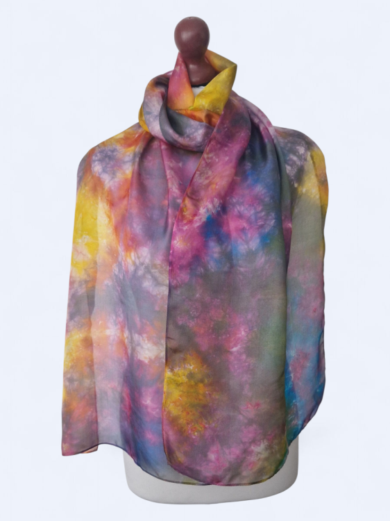 Szal jedwabny wielokolorowy