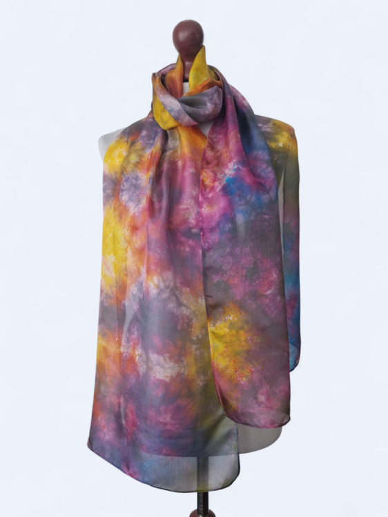 Szal jedwabny wielokolorowy