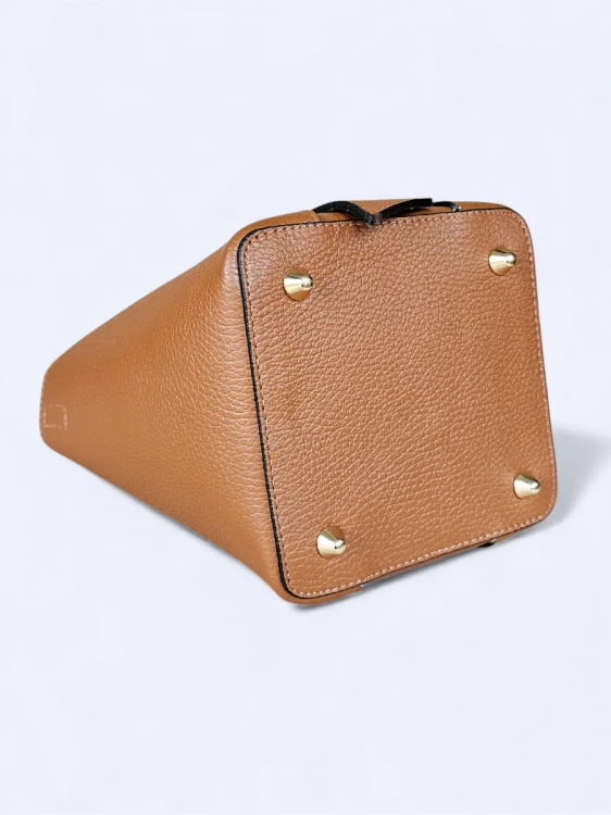 Skórzana damska torba do ręki i na ramię brązowa