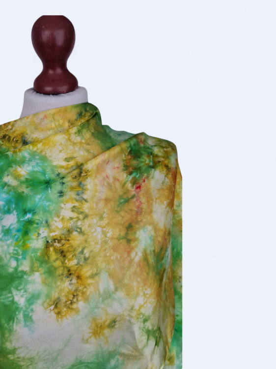 Szal jedwabny delikatny i zwiewny wielokolorowy