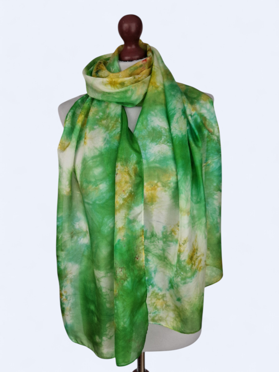 Szal jedwabny delikatny i zwiewny wielokolorowy