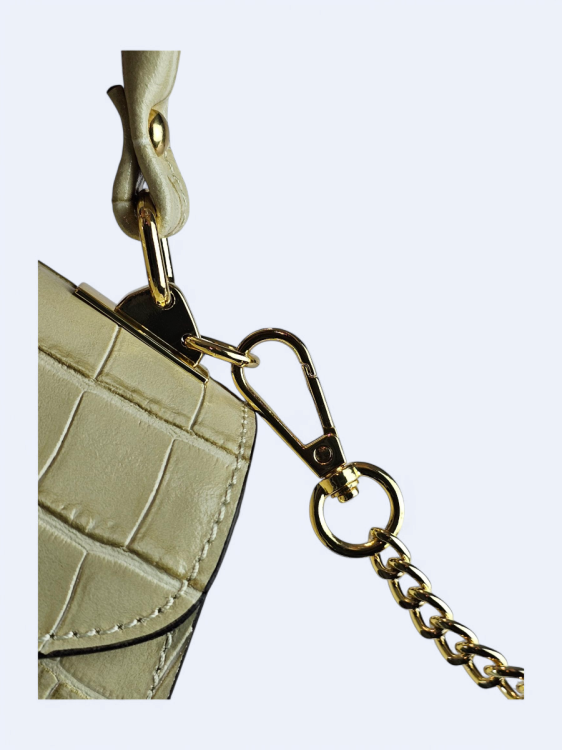 Elegancka torebka kuferek ze skóry naturalnej – harmonijny beż