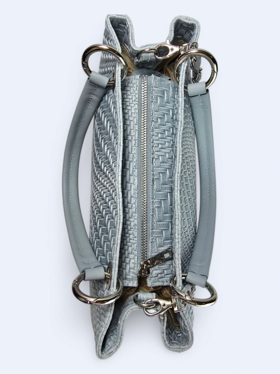 Klasyczna torebka z plecionym wzorem jasny błękit