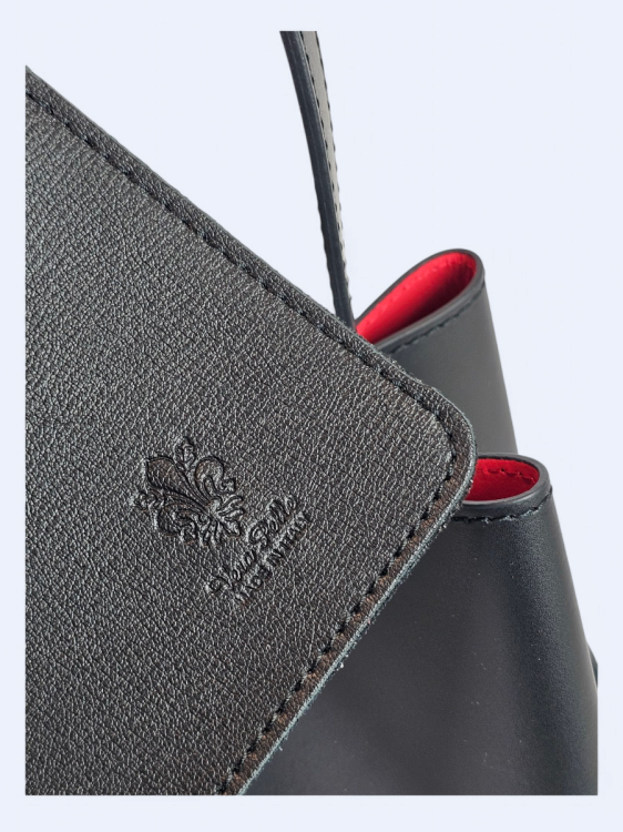 Czarna skórzana damska shopperka VALENTINA