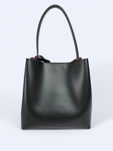 Czarna skórzana damska shopperka VALENTINA