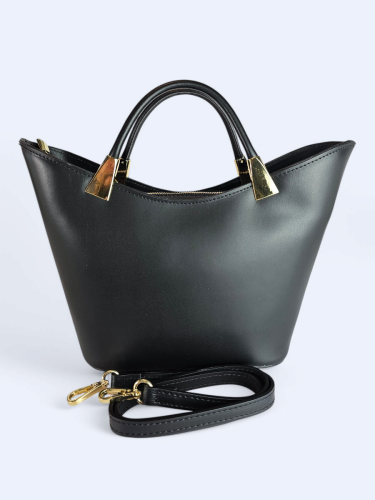 Czarna klasyczna skórzana torba  GIULIA