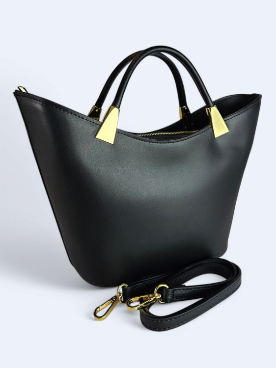 Czarna klasyczna skórzana torba  GIULIA