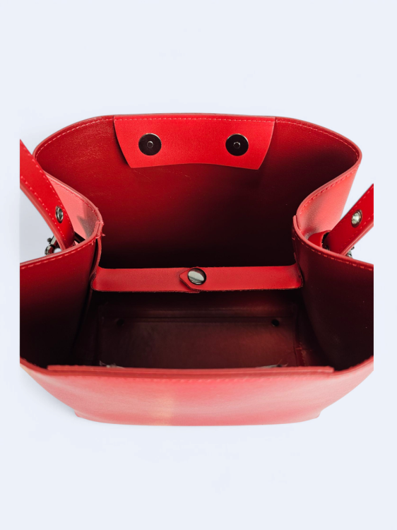 Czerwona skórzana damska shopperka VALENTINA