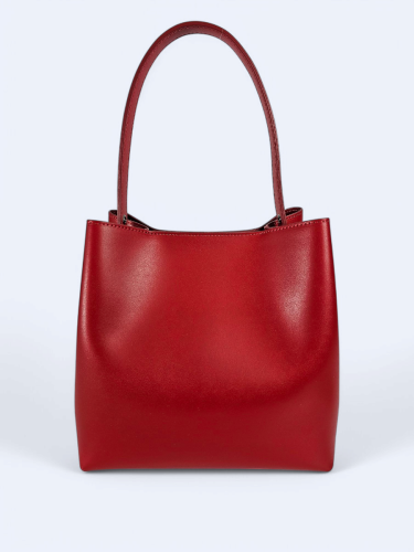 Czerwona skórzana damska shopperka VALENTINA