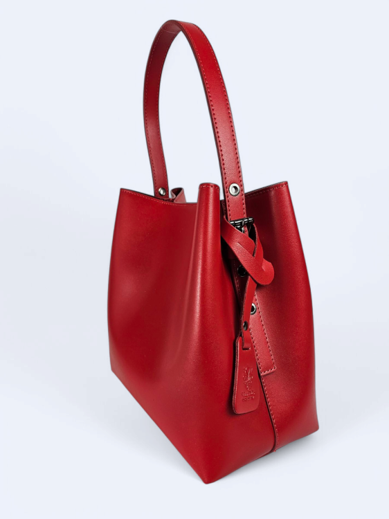 Czerwona skórzana damska shopperka VALENTINA