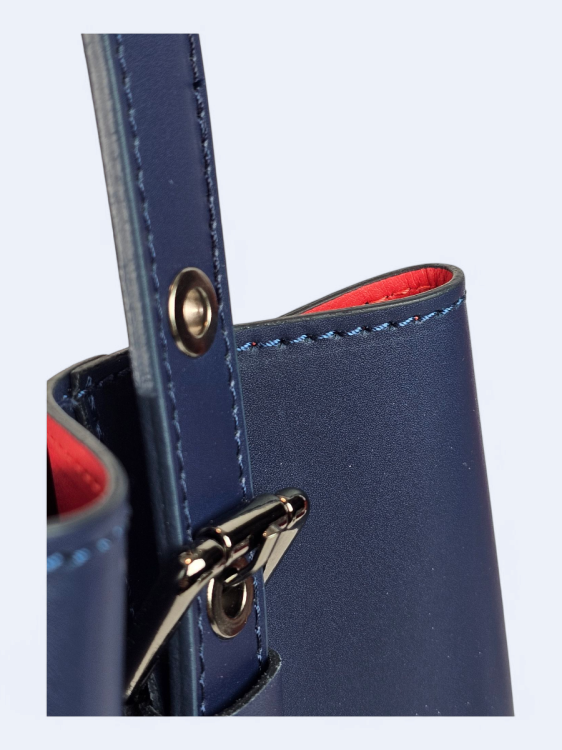 Granatowa skórzana damska shopperka VALENTINA