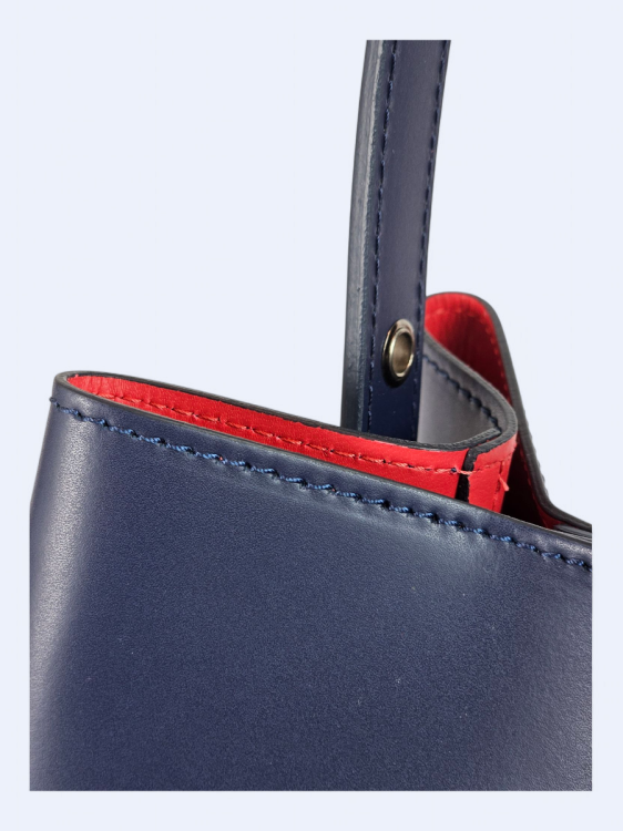 Granatowa skórzana damska shopperka VALENTINA