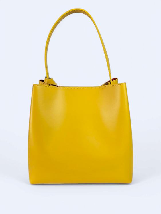 Żółta skórzana damska shopperka VALENTINA