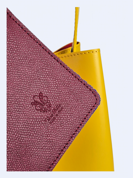 Żółta skórzana damska shopperka VALENTINA