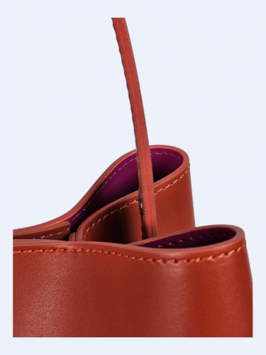 Pomarańczowa skórzana damska  shopperka VALENTINA