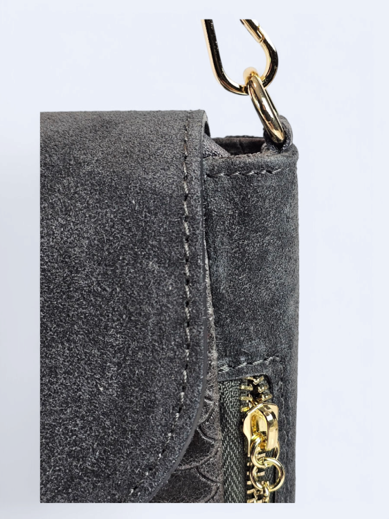 Listonoszka z zamszowej drukowanej skóry gray