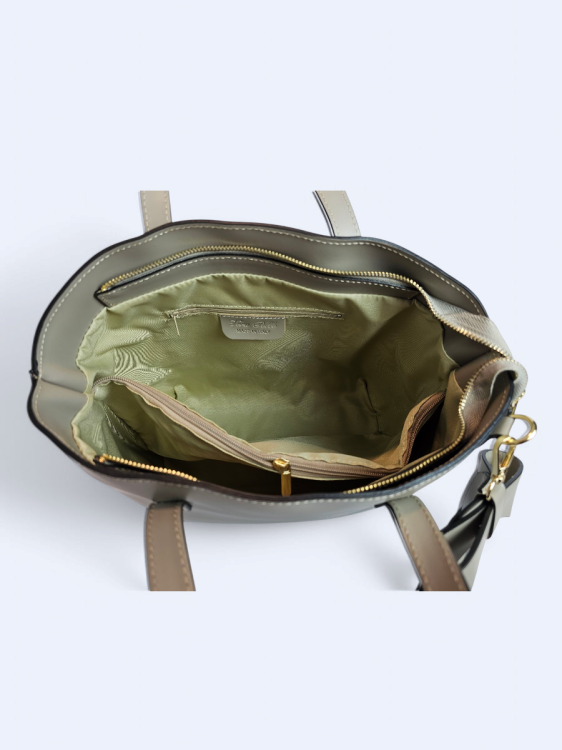 Skórzana torba z kokardą szara