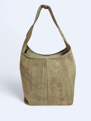 Zamszowa torba worek Taupe