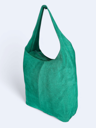 Zamszowa torba worek turkusowa