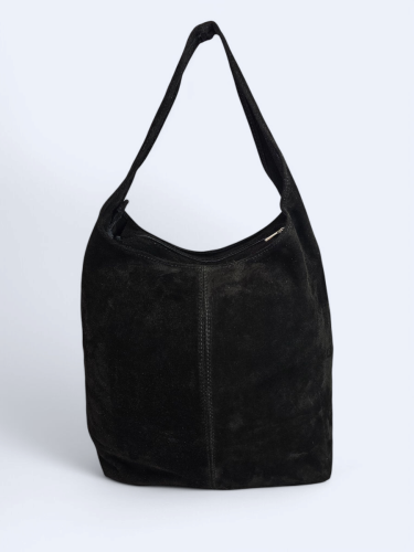 Zamszowa torba worek czarna