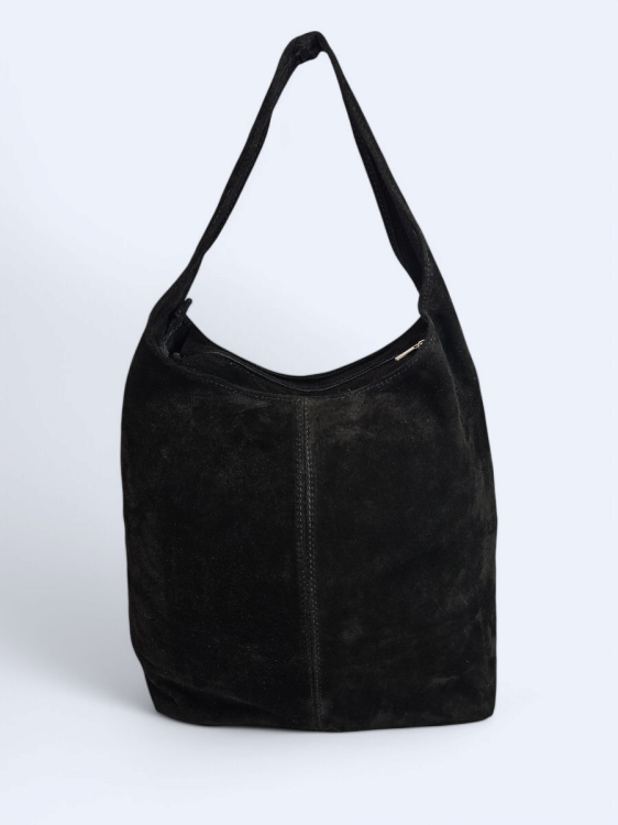 Zamszowa torba worek czarna