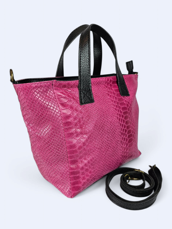 Skórzana damska torba Aurilia fuksja