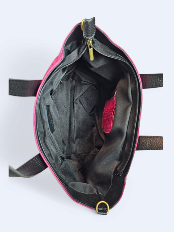 Skórzana damska torba Aurilia fuksja