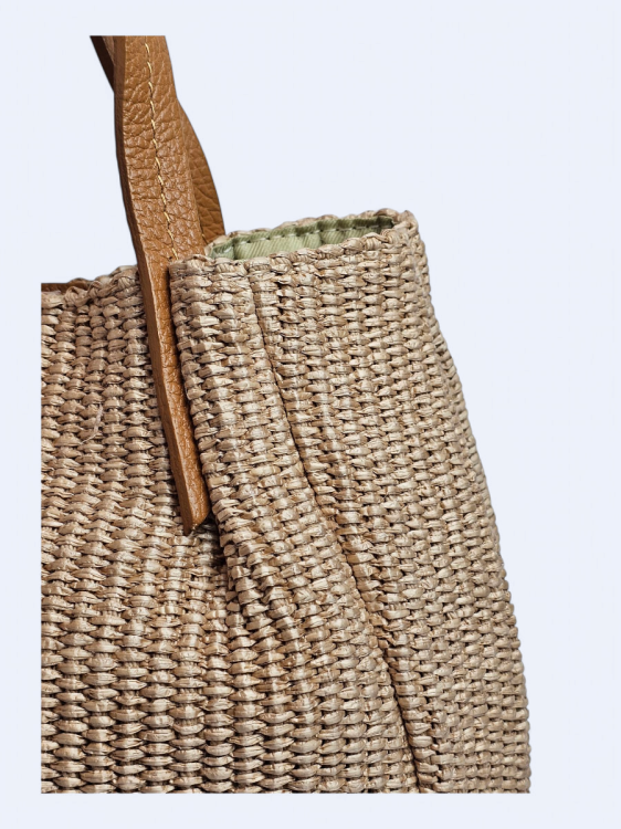 Pleciona torba koszyk beżowa