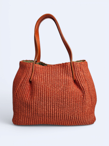 Pleciona torba koszyk pomarańczowa