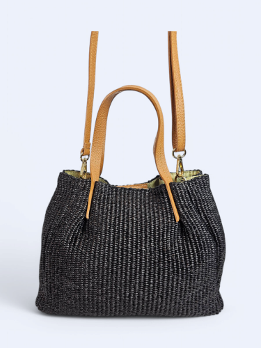 Pleciona torba koszyk czarna