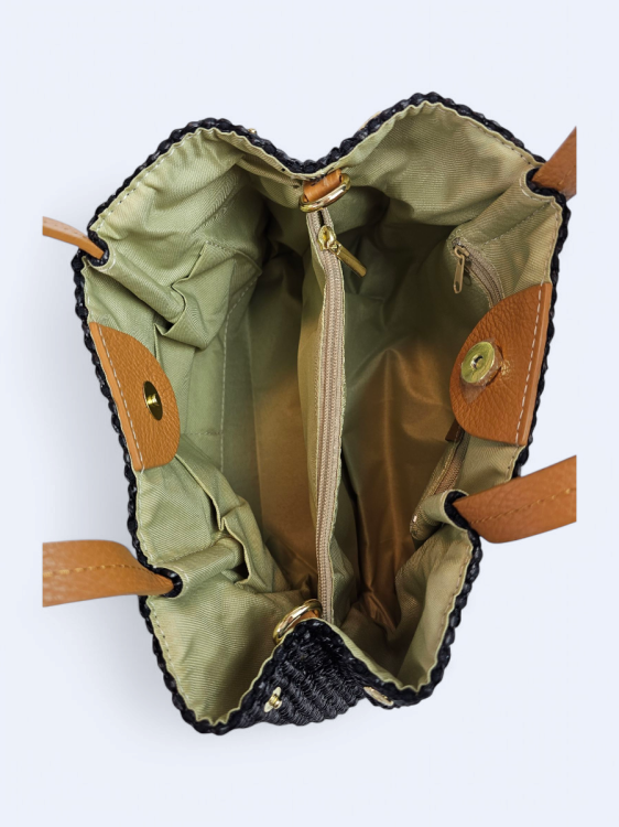 Pleciona torba koszyk czarna