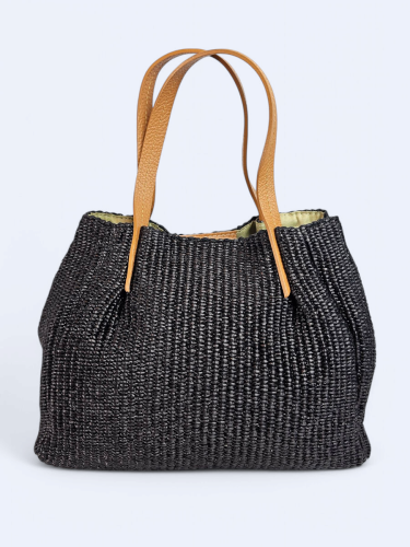 Pleciona torba koszyk czarna