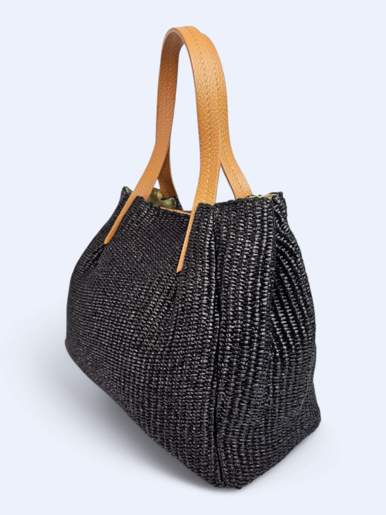 Pleciona torba koszyk czarna