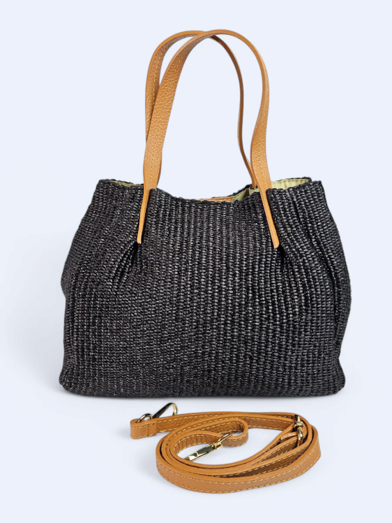 Pleciona torba koszyk czarna