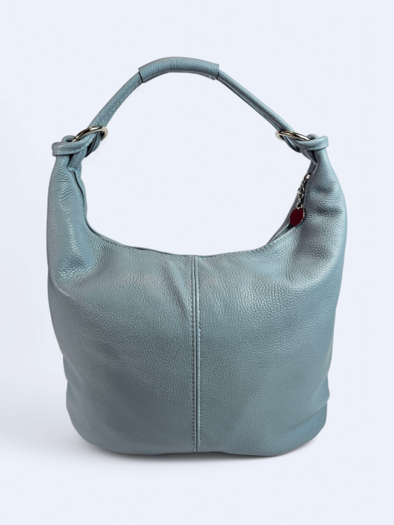 Skórzana shopperka Lunetta jasno niebieska