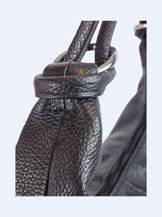 Skórzana shopperka Lunetta czarna